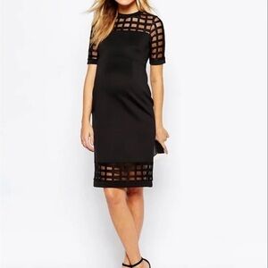ASOS Maternity • LBD • Grid Detail Black Dress • 2
